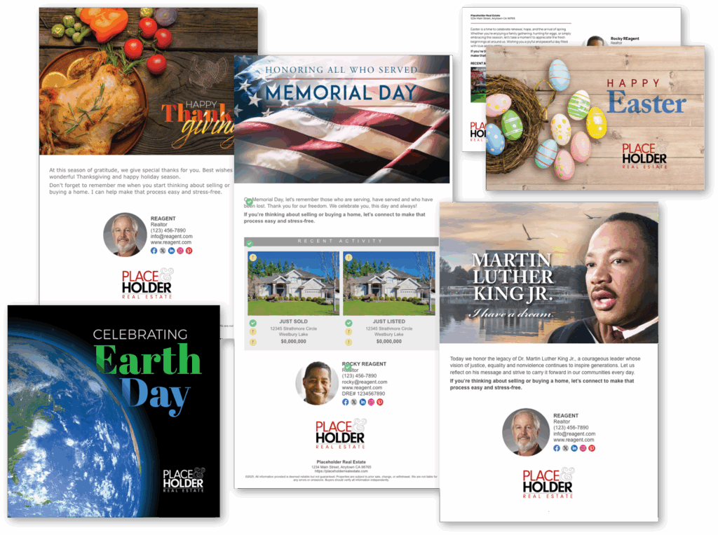 Ecards, social posts and postcards celebrating holidays and special occasions